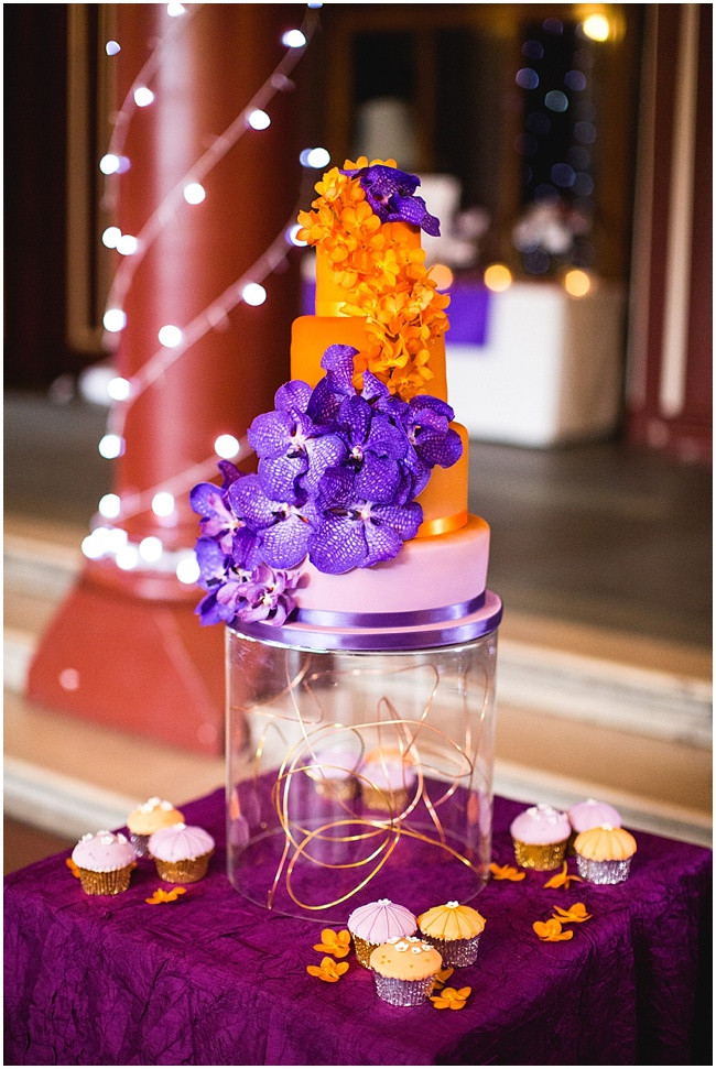 Orange And Purple Wedding Cakes
 Spanish Caribbean Indian Orange Purple & Pink Wedding
