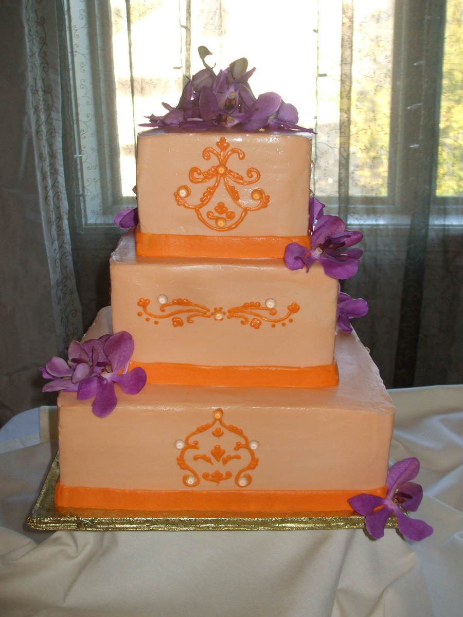 Orange And Purple Wedding Cakes
 Purple And Orange Wedding Cake CakeCentral