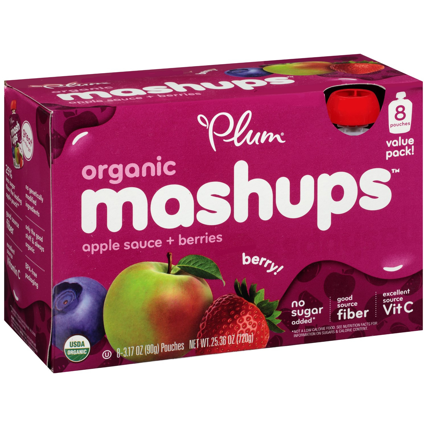 Organic Applesauce Pouches
 Plum Organics Mashups Berry Apple Sauce 8 3 17 oz
