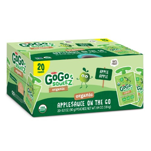 Organic Applesauce Pouches
 GoGo SqueeZ Organic Applesauce 3 2 oz 20 ct