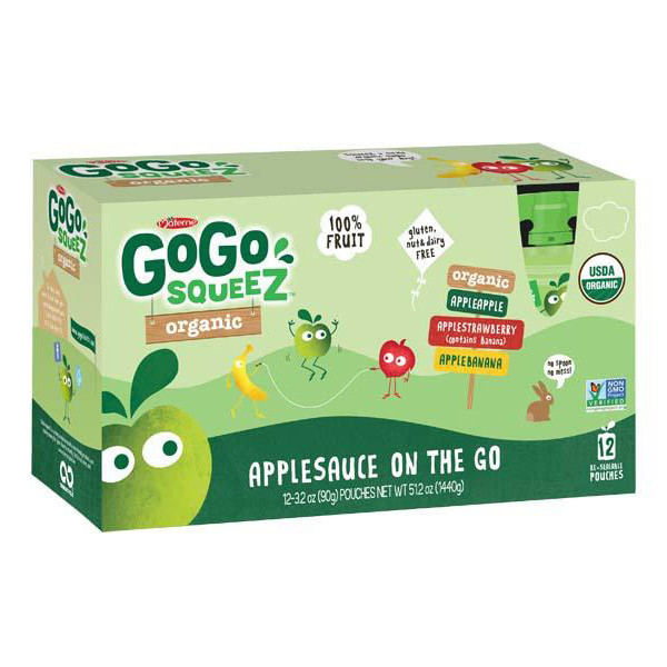 Organic Applesauce Pouches
 GoGo Squeez Organic Applesauce Variety Pack 3 2 oz Pouches