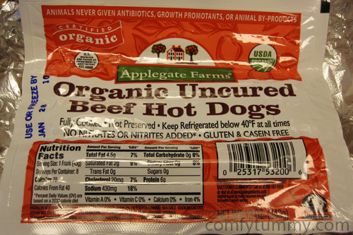 Organic Beef Hot Dogs
 Applegate Farms Organic Uncured Beef Hot Dogs fy Tummy