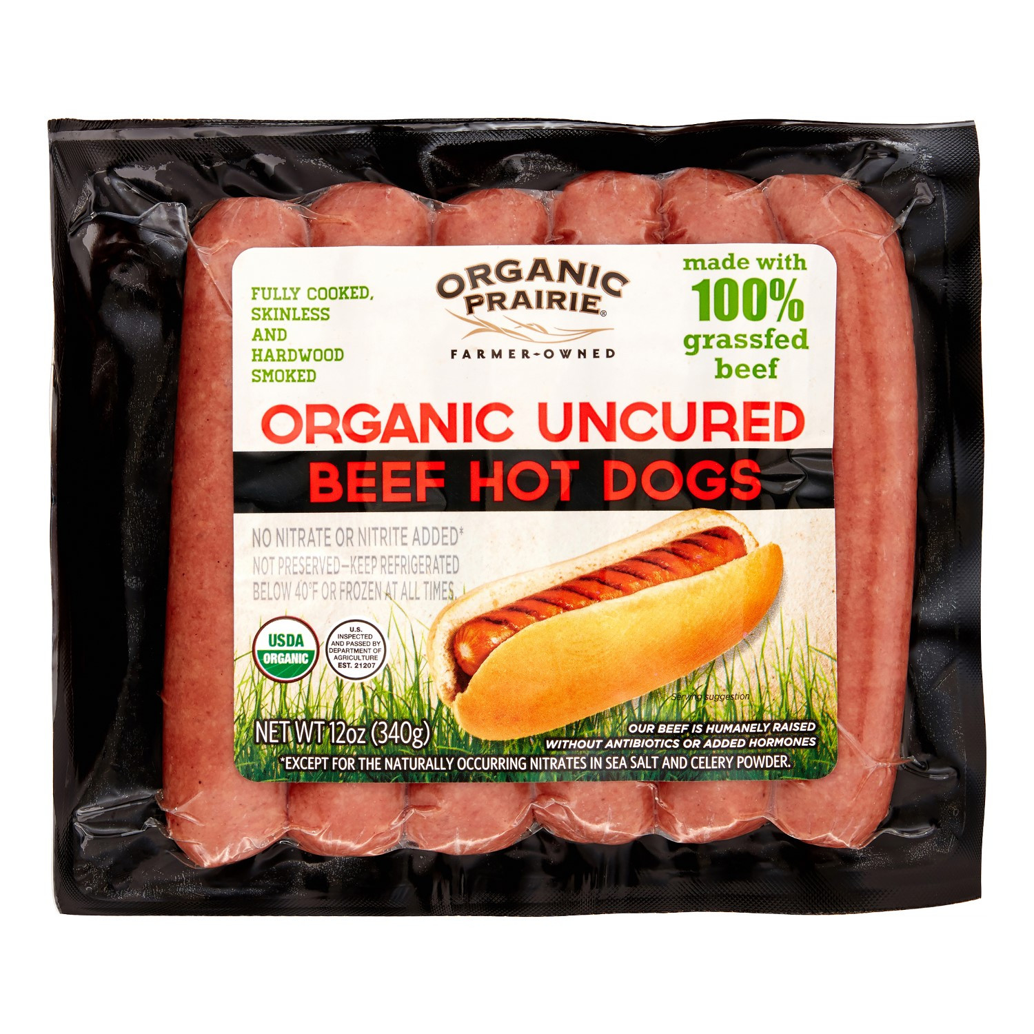 Organic Beef Hot Dogs
 Organic Prairie Grassfed Beef Hot Dogs 0 75 Lb