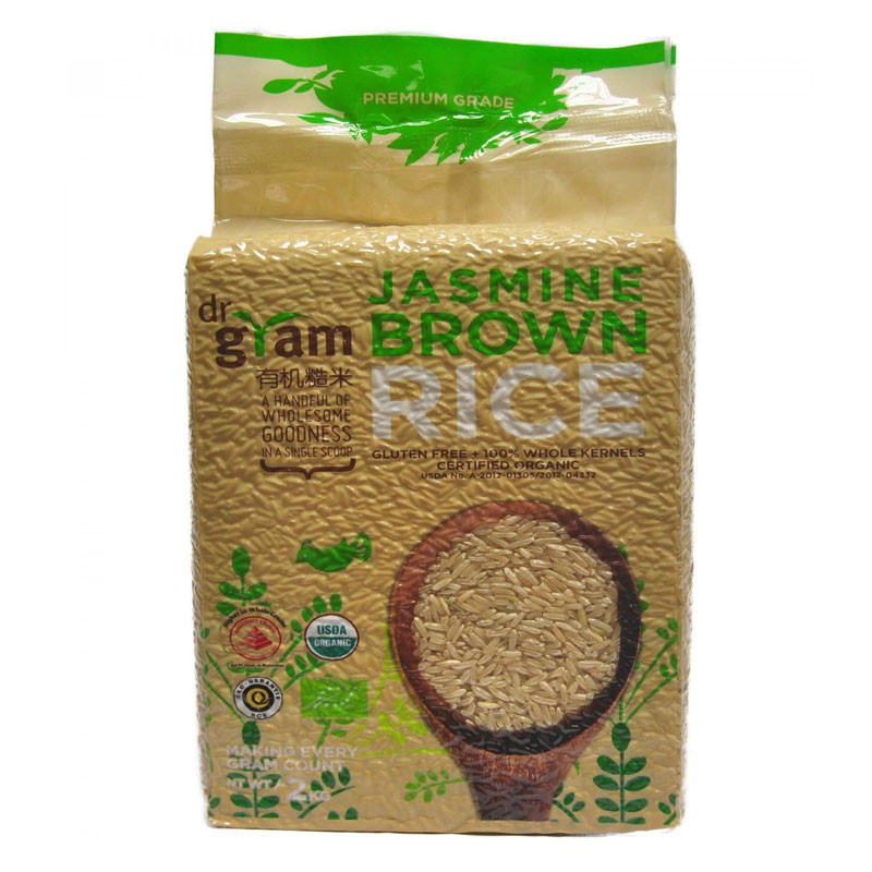 Organic Brown Jasmine Rice
 Dr Gram Organic Jasmine Brown Rice 2kg Lifewinners