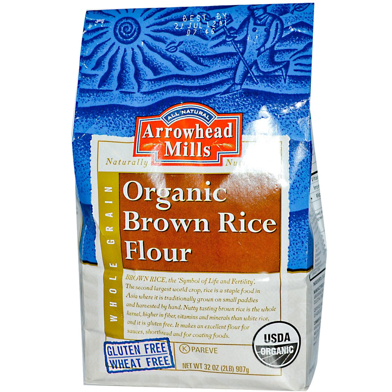 Organic Brown Rice
 Arrowhead Mills Organic Brown Rice Flour 32 oz 907 g