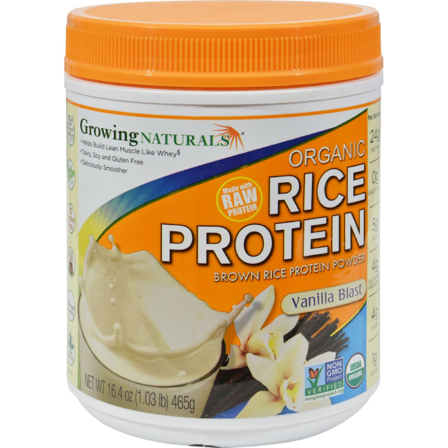Organic Brown Rice Protein Powder
 Growing Naturals RAW Organic Rice Protein Isolate Powder