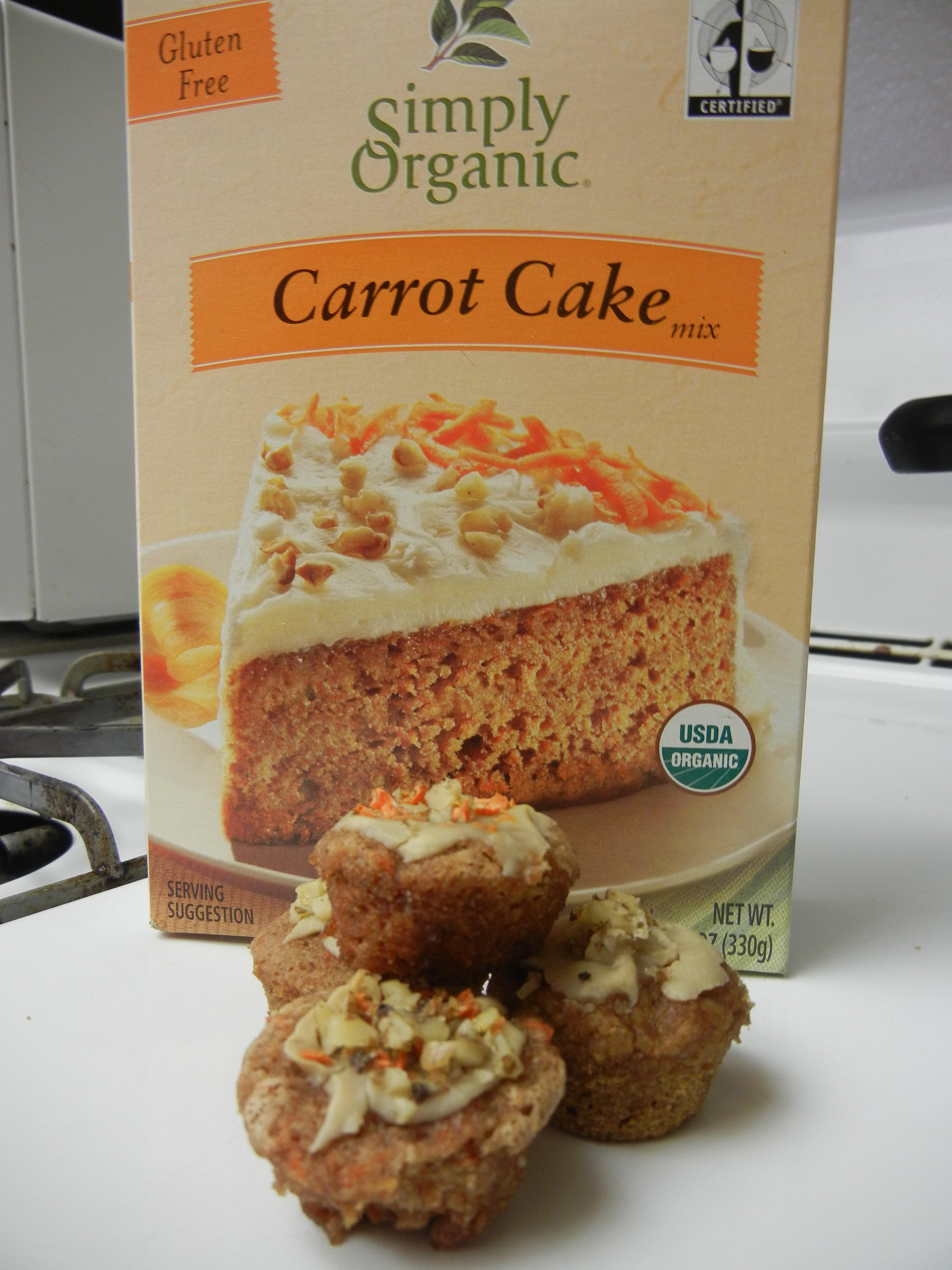 Organic Carrot Cake
 “Simply Organic” Gluten Free Carrot Cake mix