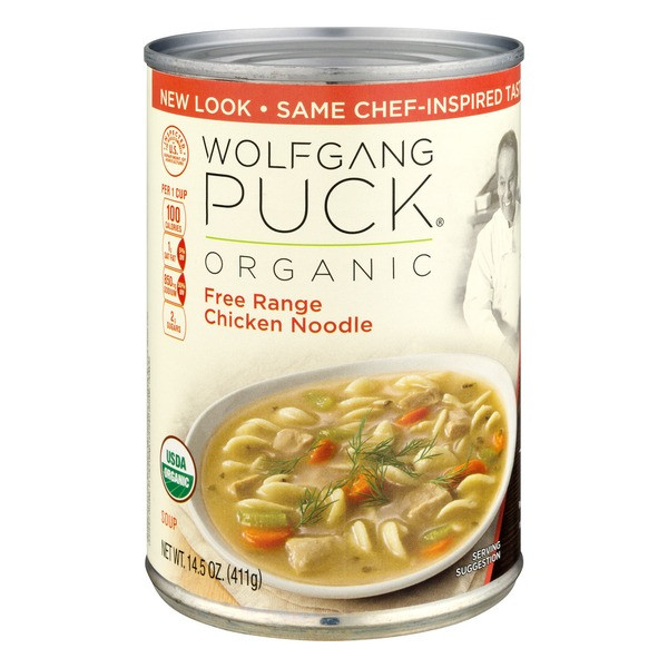 Organic Chicken Noodle Soup
 Wolfgang Puck Organic Free Range Chicken Noodle Soup from