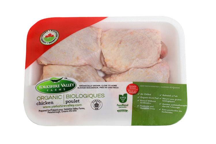 Organic Chicken Thighs
 Yorkshire Valley Farms Organic Chicken Thighs Bone In