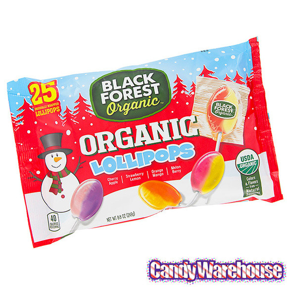 Organic Christmas Candy
 Black Forest Organic Holiday Lollipops 25 Piece Bag