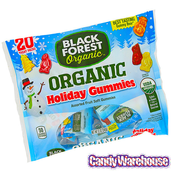 Organic Christmas Candy
 Black Forest Organic Holiday Gummy Candy Snack Packs 20