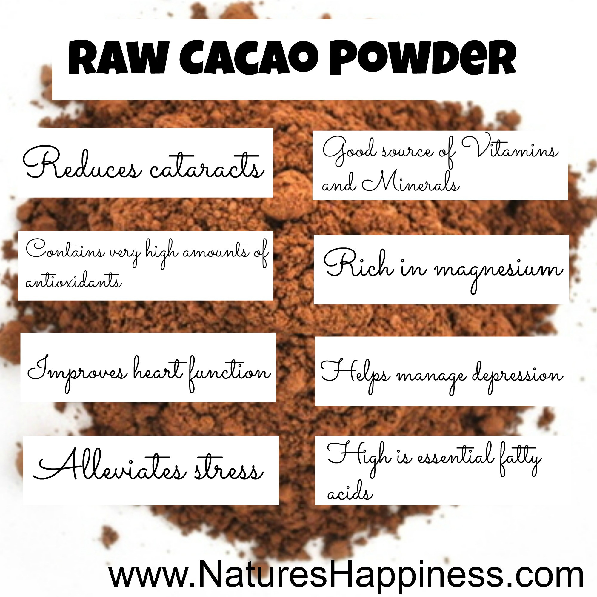 Organic Cocoa Powder Benefits
 Raw Cacao Powder Natures Happiness Blog News Tips