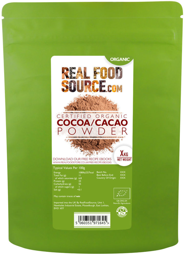 Organic Cocoa Powder
 RealFoodSource Certified Organic Cacao Cocoa Powder 500g
