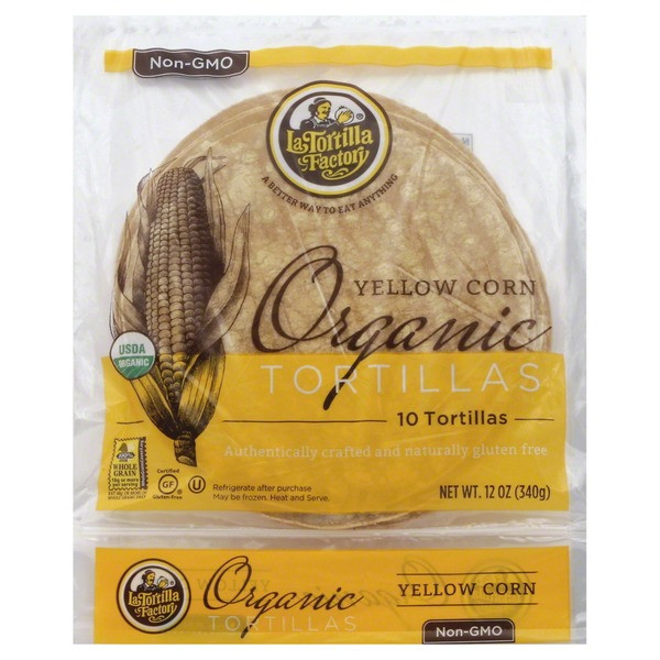 Organic Corn Tortillas
 La Tortilla Factory Tortillas Organic Yellow Corn 10 00