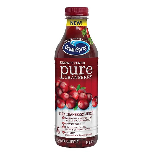 Organic Cranberry Juice
 Ocean Spray Pure Cranberry Juice 33 8 fl oz Bottle