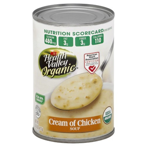 Organic Cream Of Chicken Soup
 Health Valley Organic Soup Cream of Chicken 14 5 Ounce