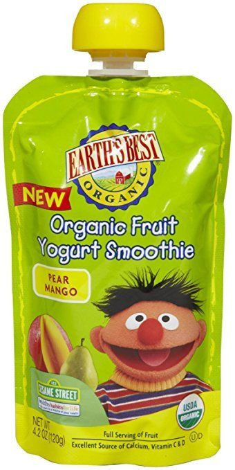 Organic Fruit Smoothies
 Earth’s Best Organic Fruit Yogurt Smoothie – Pear Mango