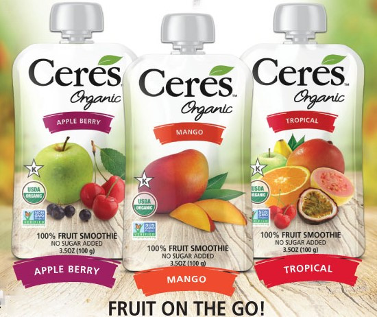 Organic Fruit Smoothies
 Ceres Launches Organic Fruit Juices and Smoothies