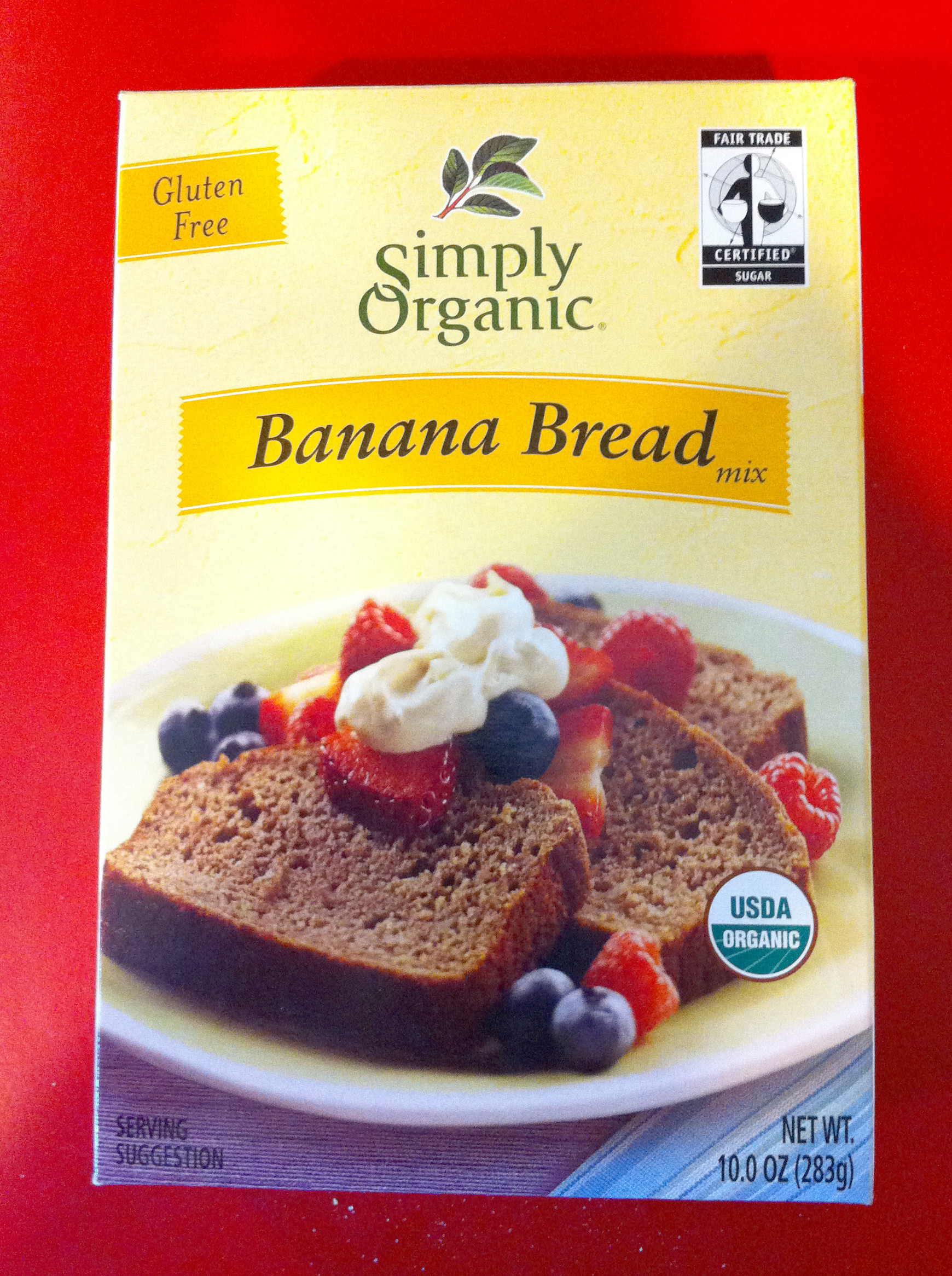 Organic Gluten Free Bread
 Simply Organic Banana Bread box