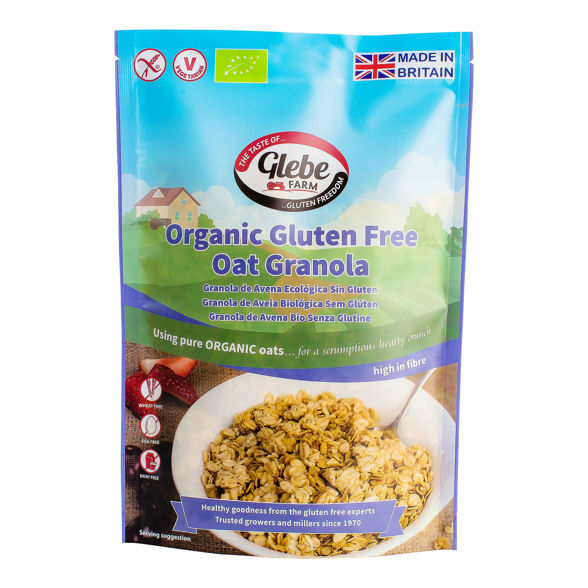 Organic Gluten Free Oats
 Glebe Farm Organic Gluten Free Oat Granola 325g