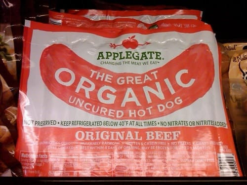 Organic Hot Dogs
 Applegate Organic Beef Hot Dogs 2 Points LaaLoosh