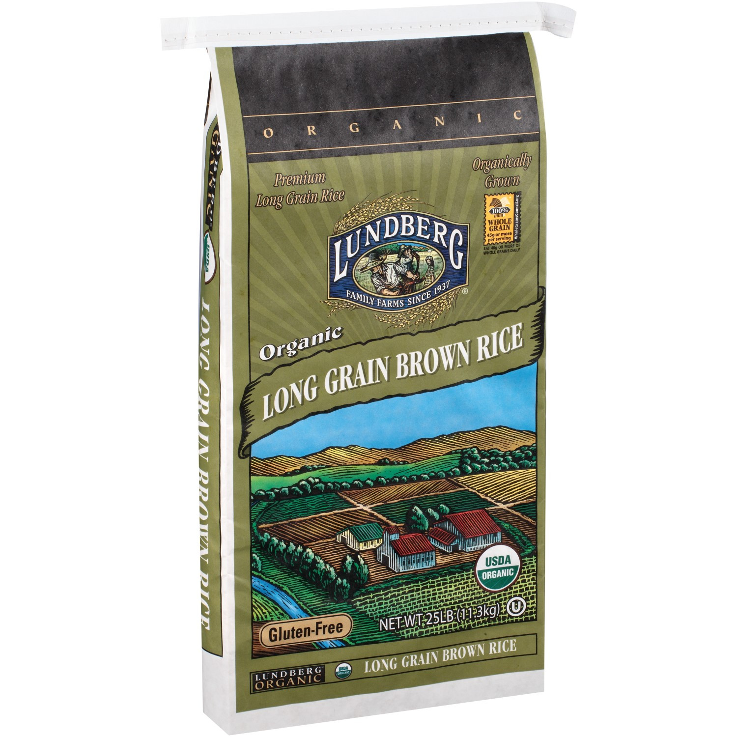 Organic Long Grain Brown Rice
 Lundberg Family Farms Organic Long Grain Brown Rice 25 Lb