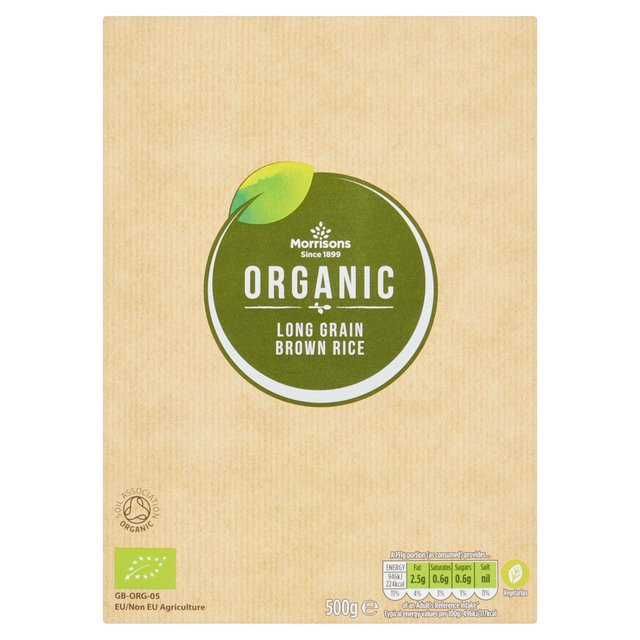 Organic Long Grain Brown Rice
 Morrisons M Organic Long Grain Brown Rice 500g Product