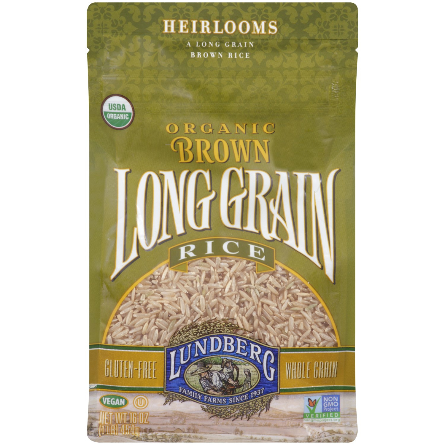 Organic Long Grain Brown Rice
 Lundberg Organic Long Grain Brown Rice 16 oz Vegan