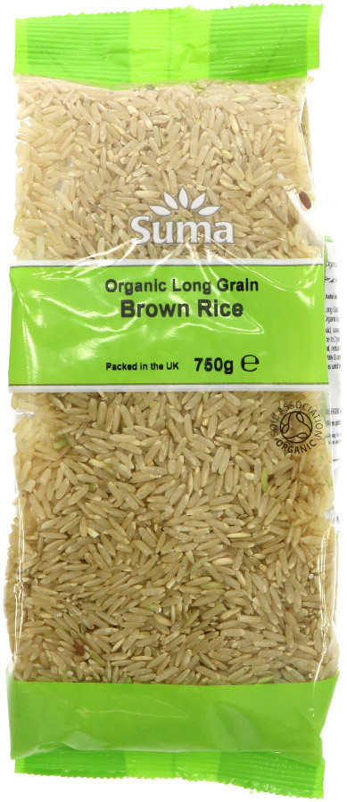 Organic Long Grain Brown Rice
 Suma Prepacks Organic Brown Long Grain Rice 750g Suma
