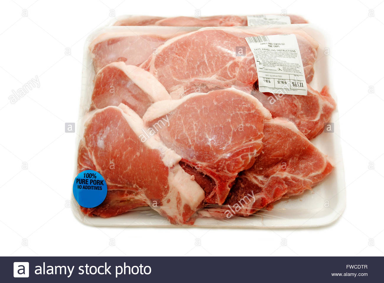 Organic Pork Chops
 Raw Packaged Organic Packaged Pork Chops Stock