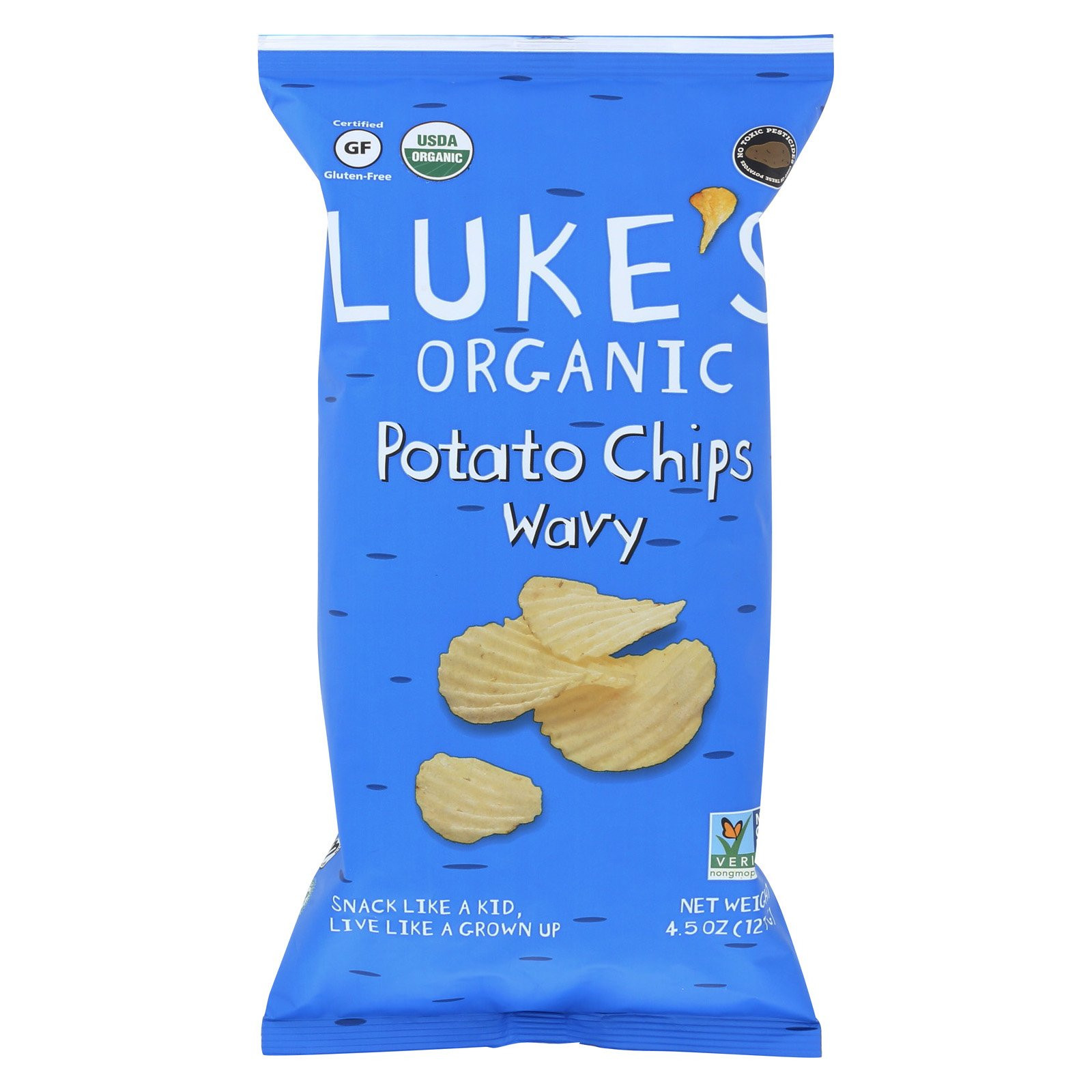Organic Potato Chips
 Luke s Organic Potato Chips Wavy Case 9 4 5 Oz