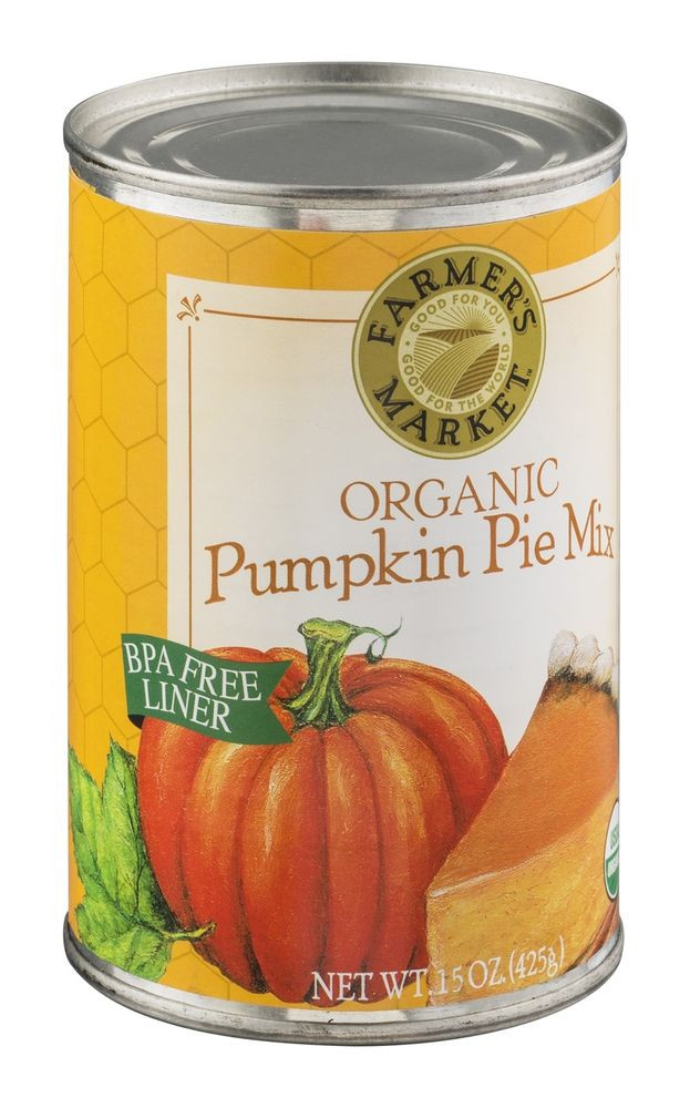 Organic Pumpkin Pie
 Farmer s Market Organic Canned Pumpkin Pie Mix 15 oz