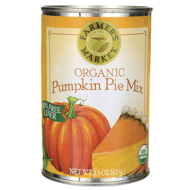 Organic Pumpkin Pie
 Farmer s Market Organic Canned Pumpkin Pie Mix 15 oz Can