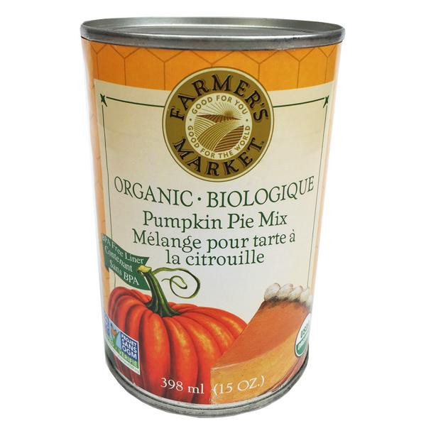 Organic Pumpkin Pie
 Farmer s Market Organic Pumpkin Pie Mix 398ml