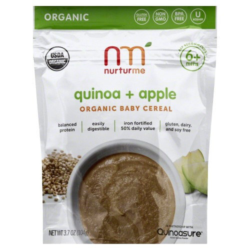 Organic Quinoa Baby Cereal
 NurturMe Quinoa and Apple Organic Baby Cereal 3 7 Oz