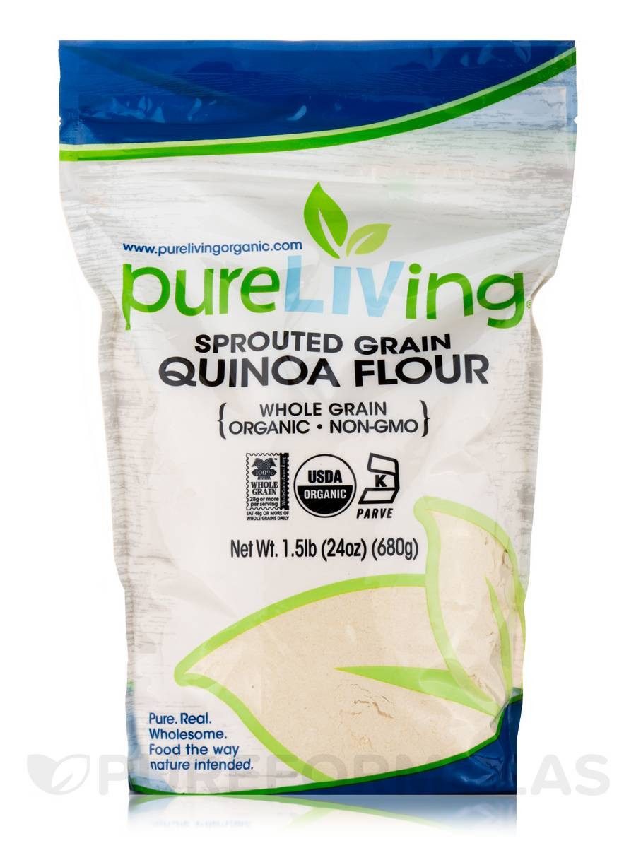 Organic Quinoa Flour
 Sprouted Grain Quinoa Flour Whole Grain 24 oz 680 Grams