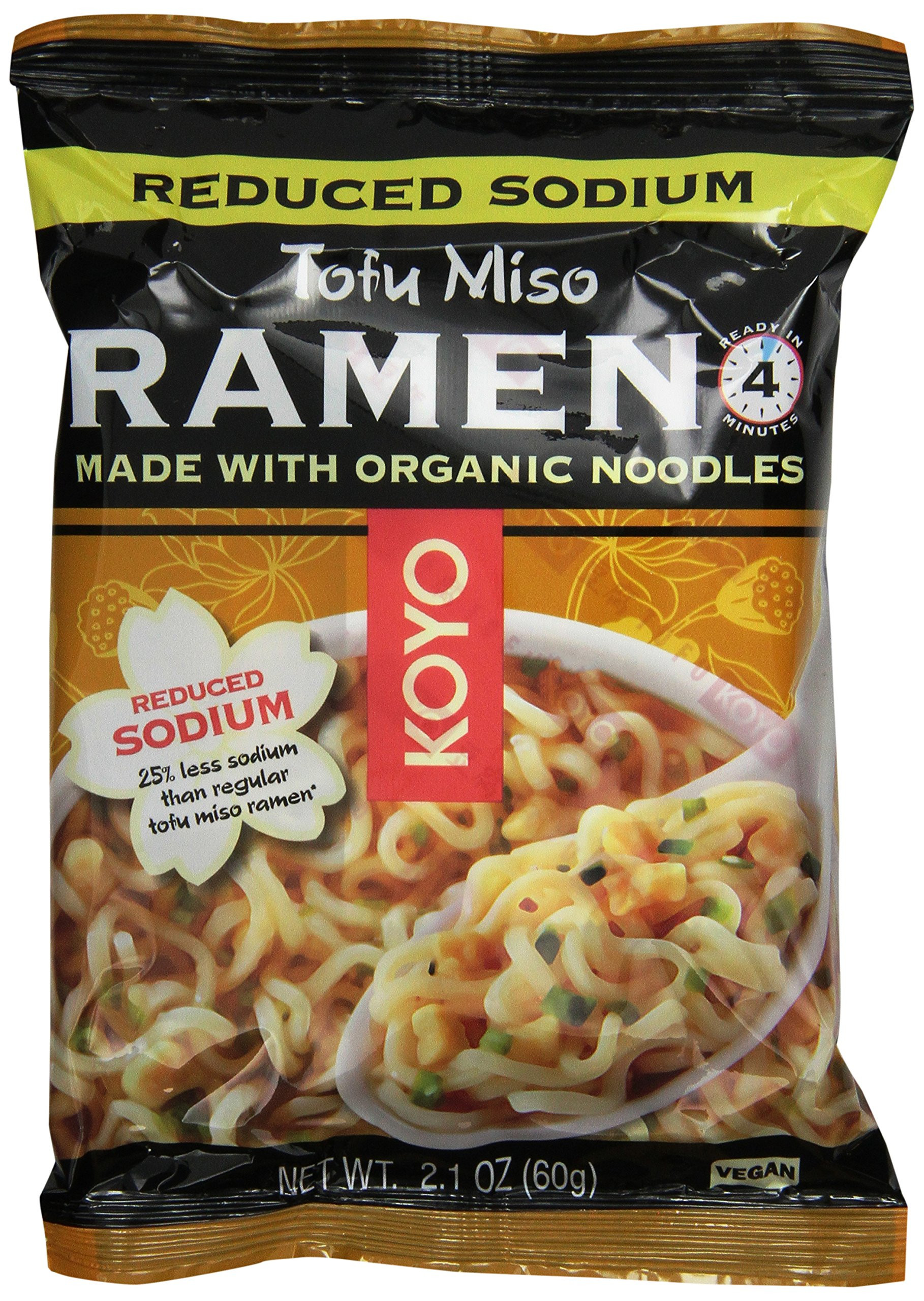 Organic Ramen Noodles
 Amazon KOYO Reduced Sodium Garlic and Pepper Ramen