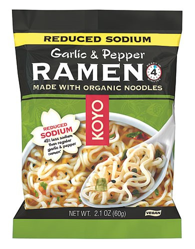 Organic Ramen Noodles
 KOYO Reduced Sodium Garlic and Pepper Ramen Made with