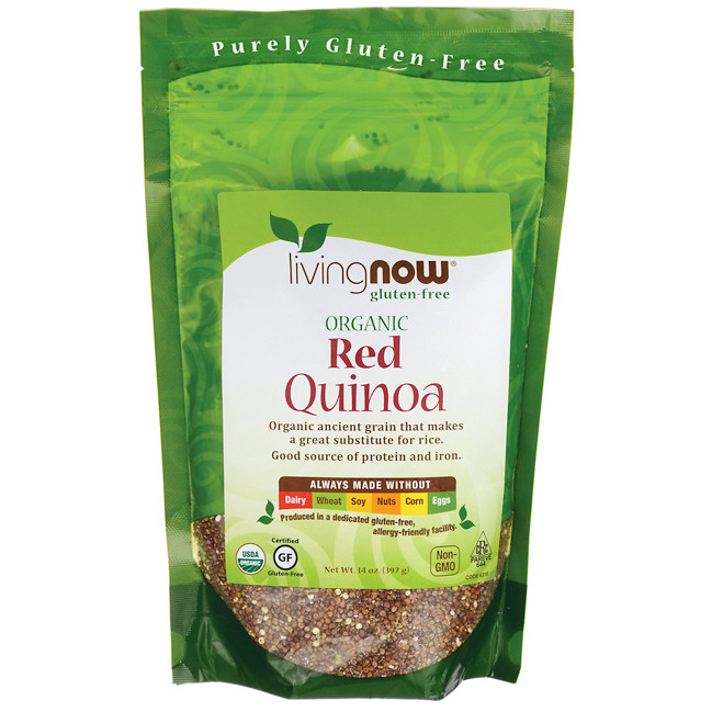 Organic Red Quinoa
 NOW Foods Living Now Organic Red Quinoa 14 oz 397 g Pkg