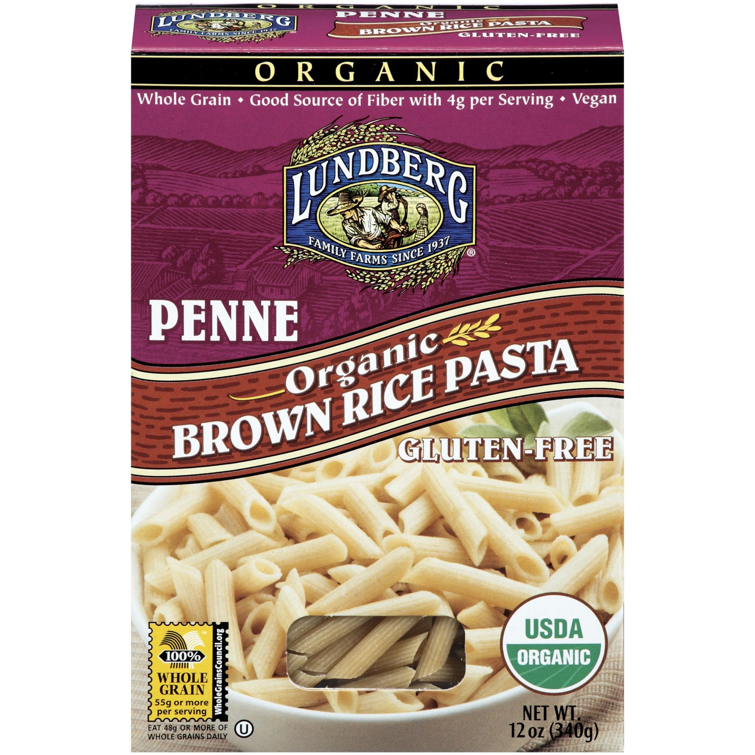 Organic Rice Noodles
 Lundberg Organic Brown Rice Pasta Penne 12 Oz Vegan