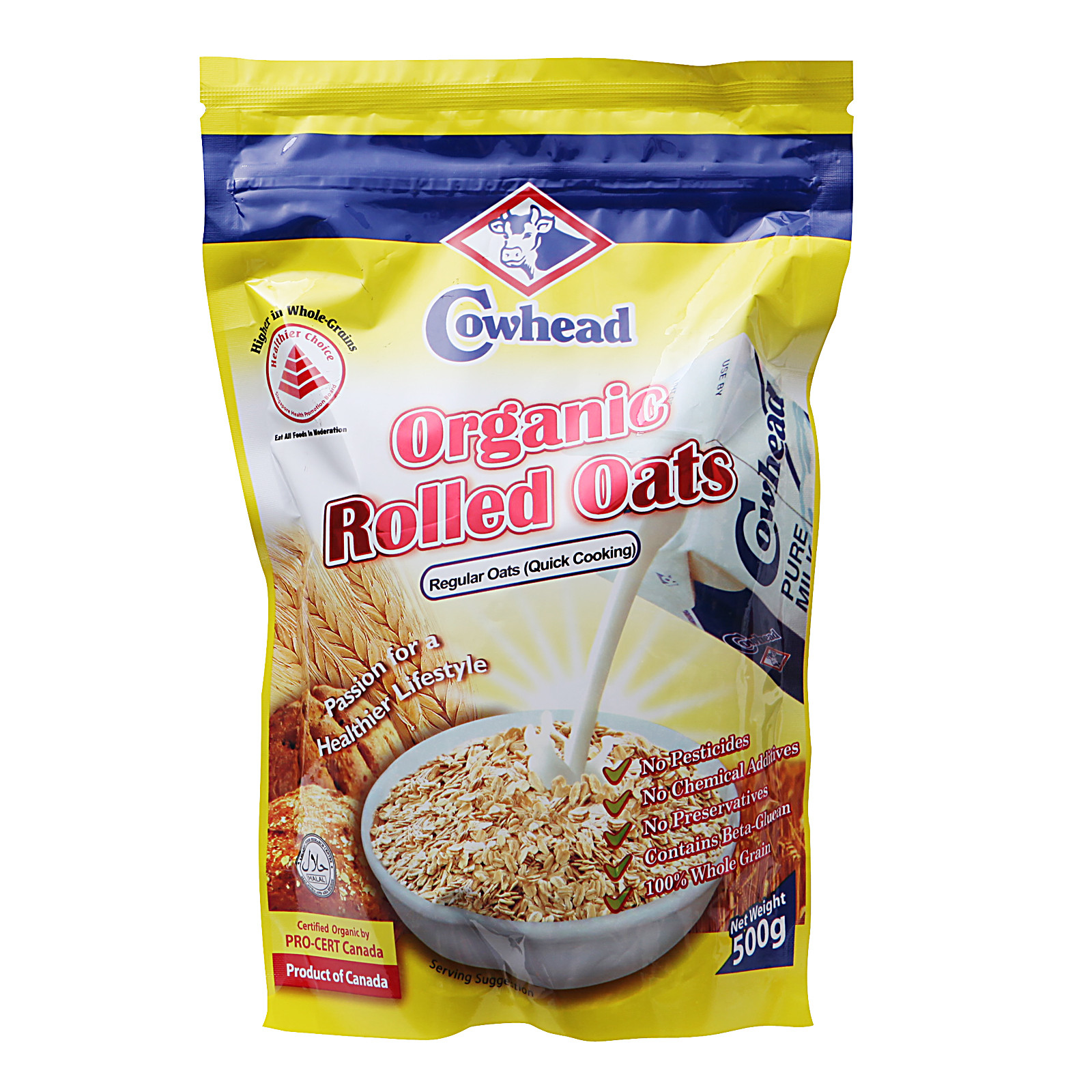 Organic Rolled Oats
 Cowhead Regular Quick Cooking Organic Rolled Oats