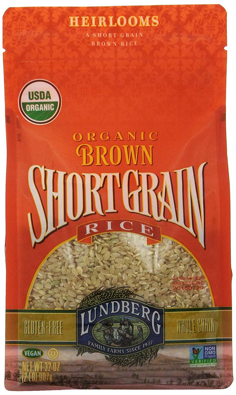 Organic Short Grain Brown Rice
 Lundberg Organic Short Grain Brown Rice 32 Ounce Pack of