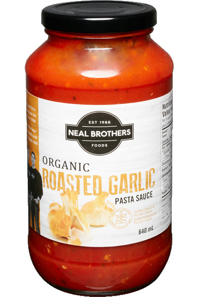 Organic Spaghetti Sauce
 Neal Brothers Organic Roasted Garlic Pasta Sauce 640 ml