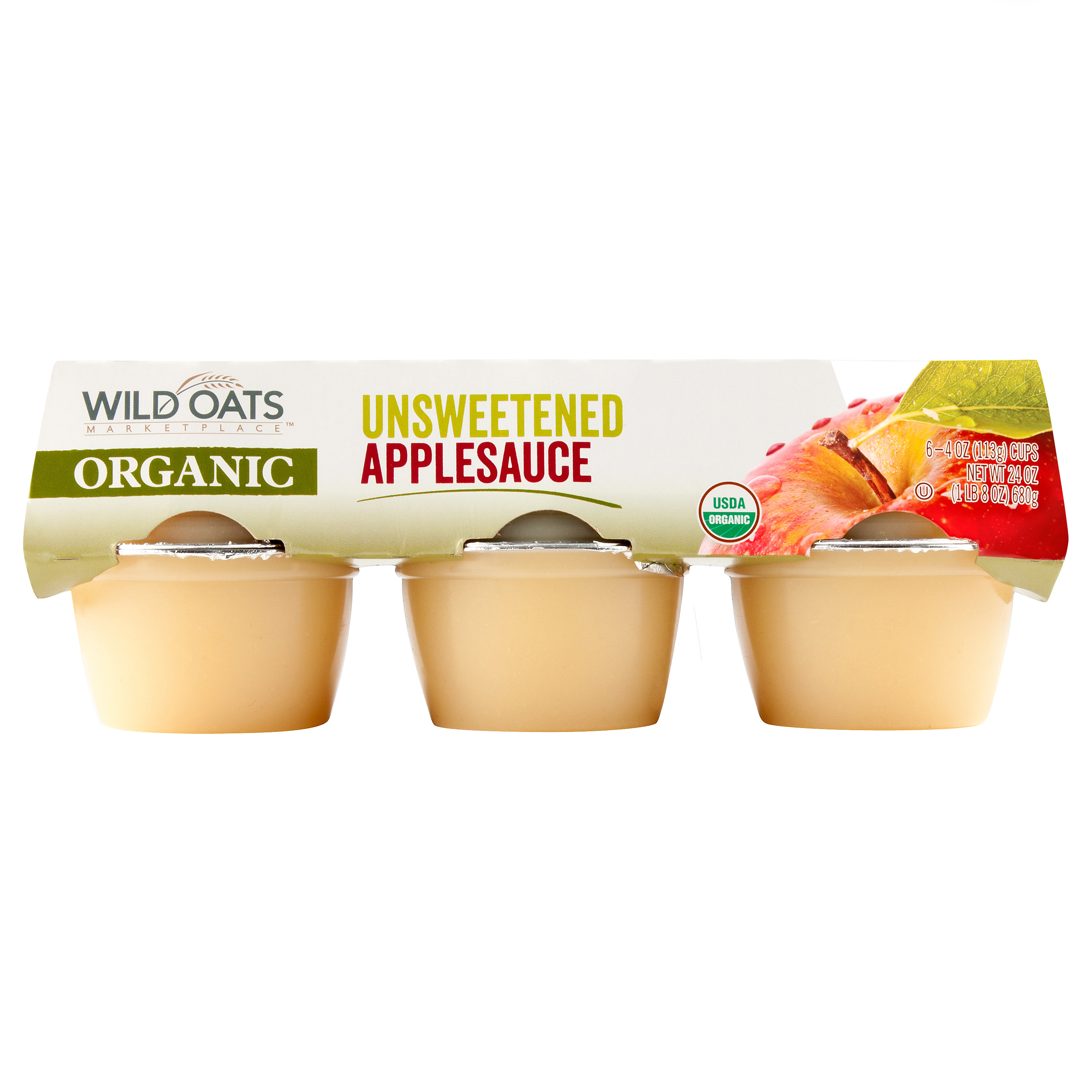 Organic Unsweetened Applesauce
 Wild Oats Marketplace Organic Unsweetened Applesauce Cups