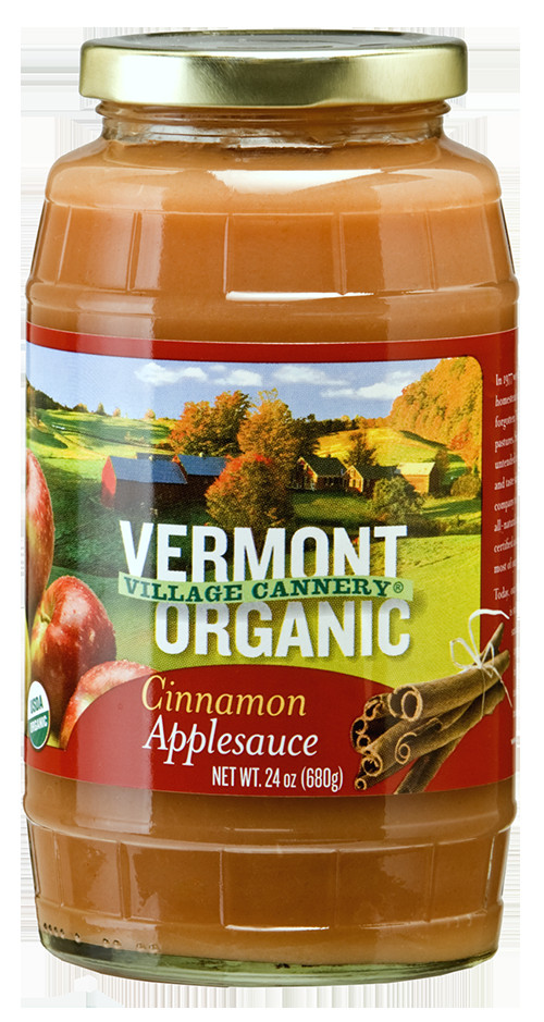 Organic Unsweetened Applesauce
 Vermont Village Cannery Organic Cinnamon Applesauce