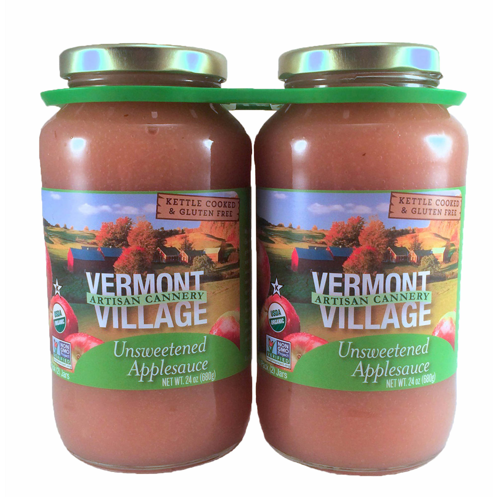 Organic Unsweetened Applesauce
 Vermont Village Organic Unsweetened Applesauce 2 pk 24