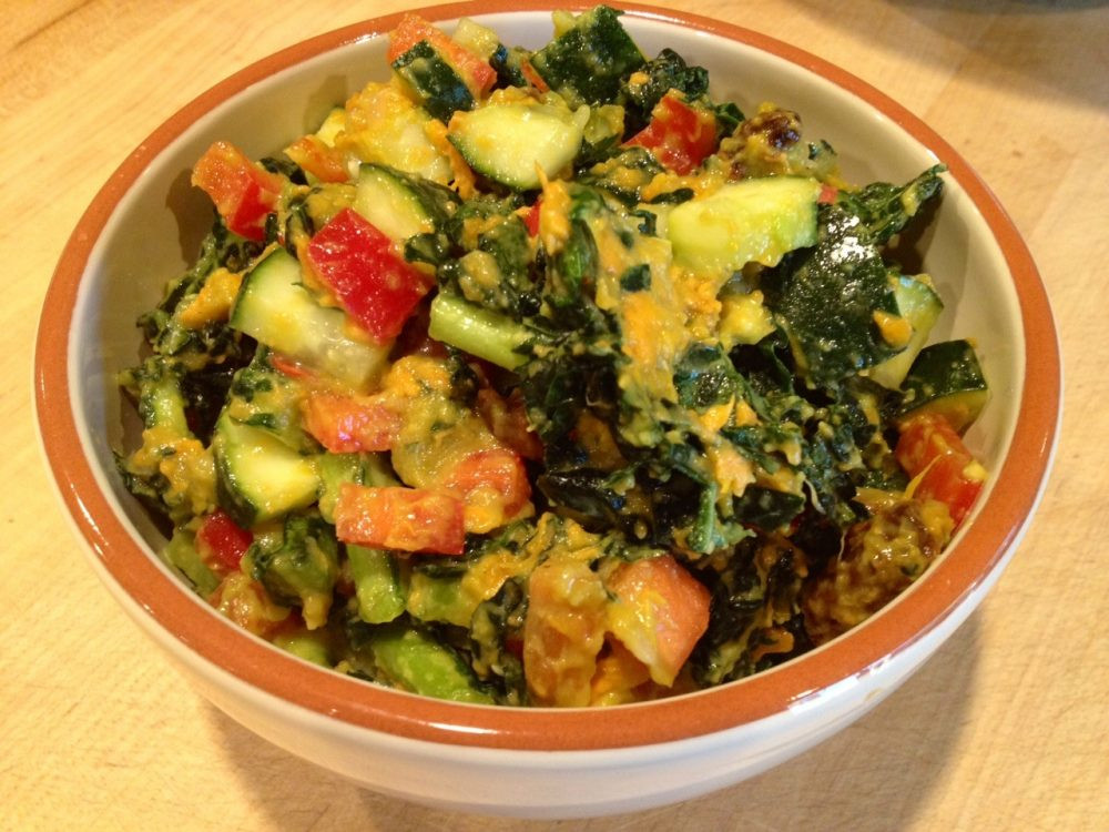 Organic Vegetarian Recipes
 Sweet Potato Kale Salad Raw Vegan Transition Recipe