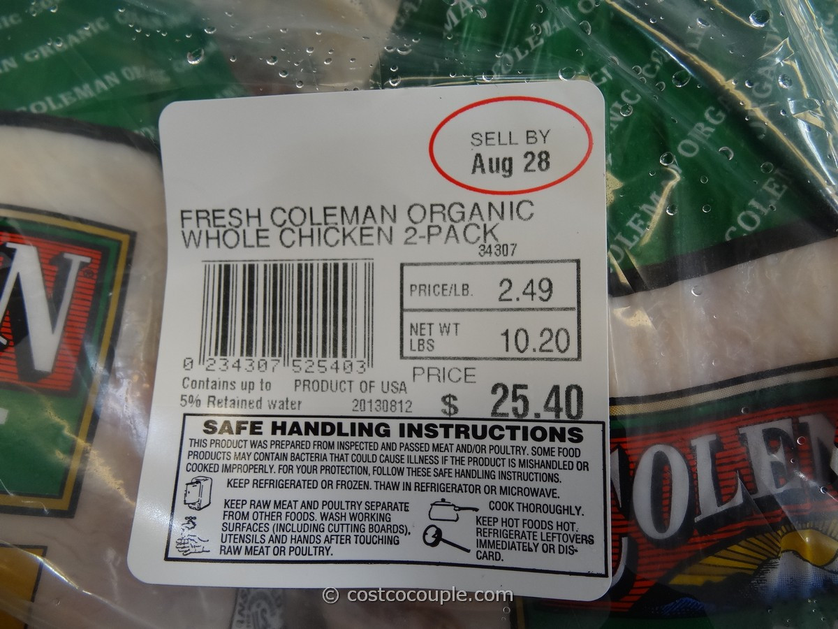 Organic Whole Chicken
 Coleman Organic Chicken