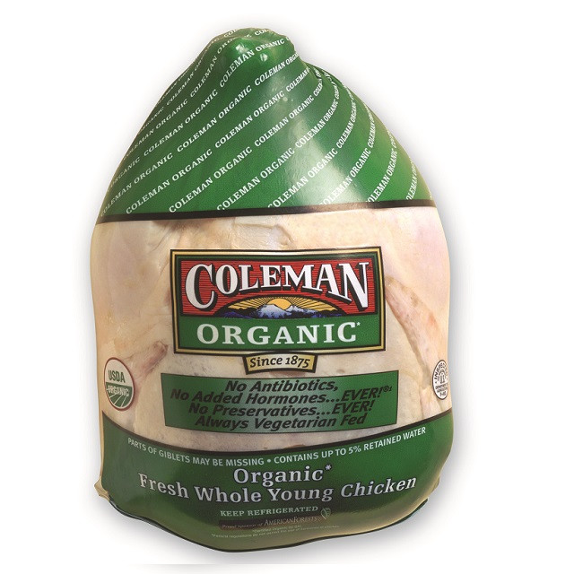 Organic Whole Chicken
 COLEMAN ORGANIC Whole Chicken with Giblets