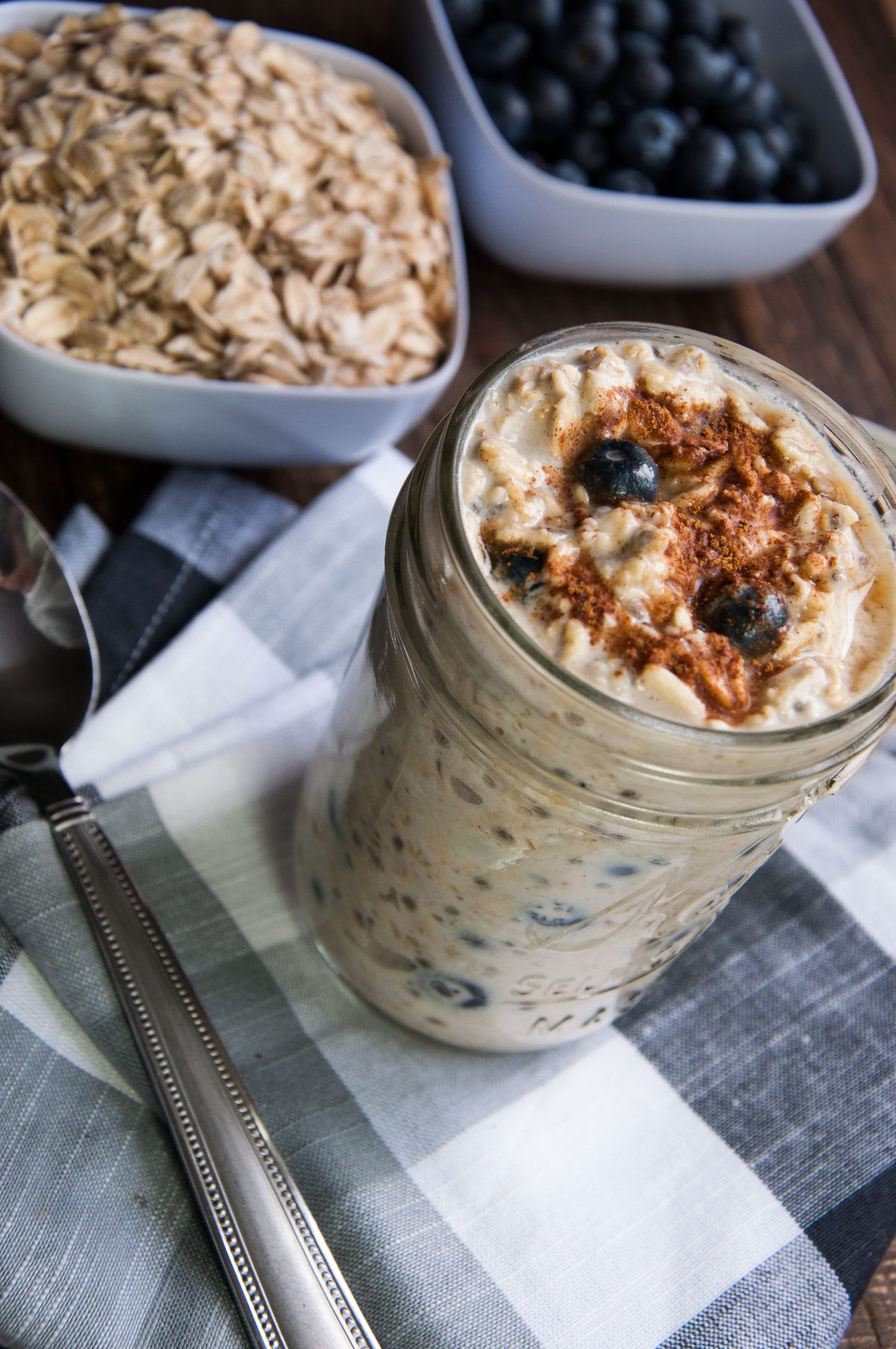 Overnight Oats Healthy Recipe
 Overnight Oats with Blueberries and Cream Feasting not